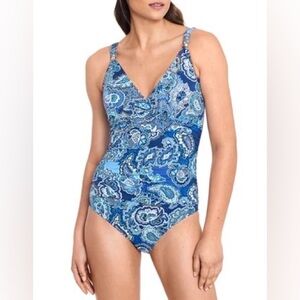 Bnwt Lauren Ralph Lauren Paisley Twist One Piece Swimsuit Size 6